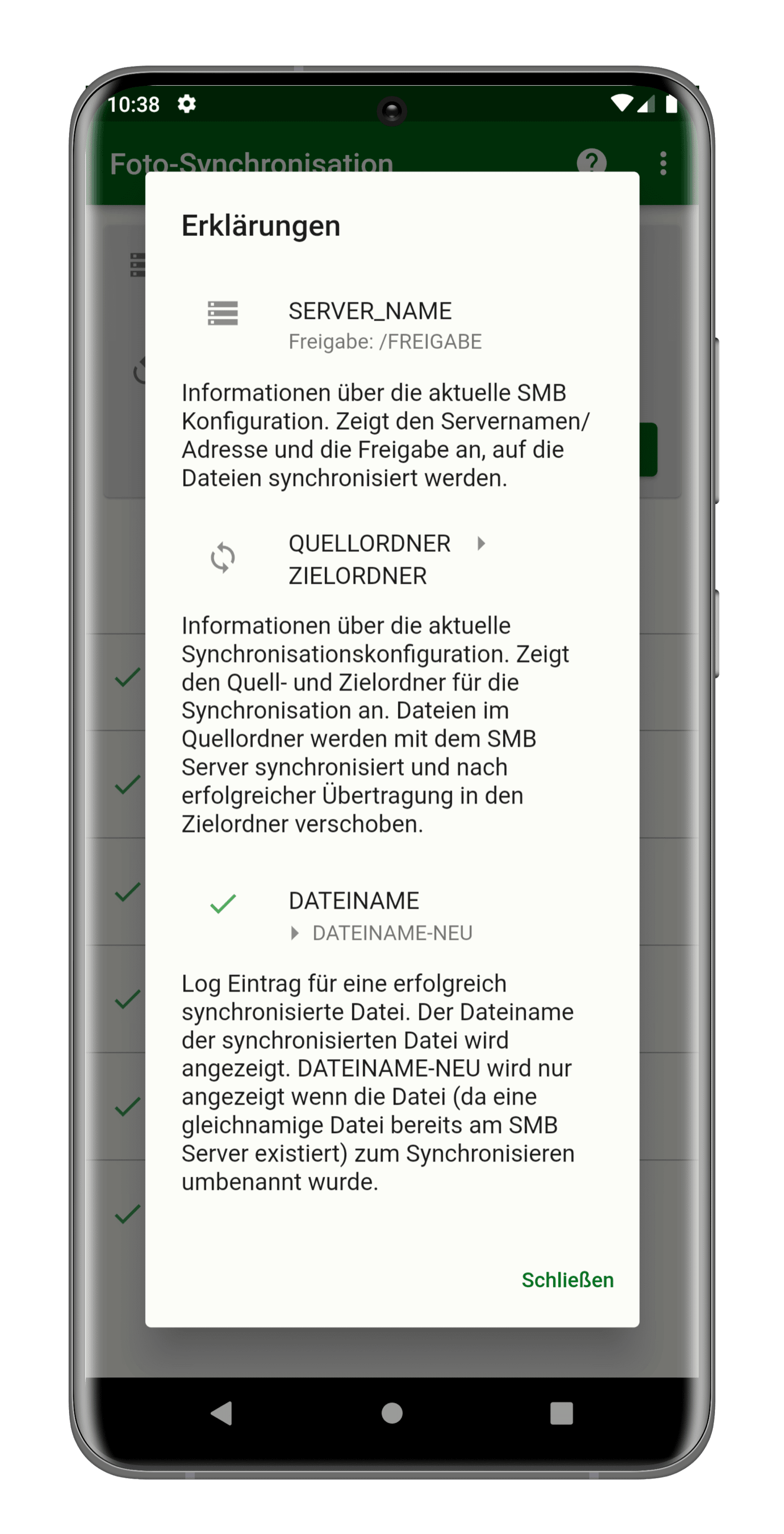 Synchronisation Hilfe